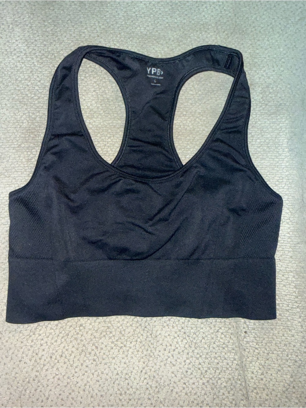 YPB Black Racerback Supportive Sports Bra